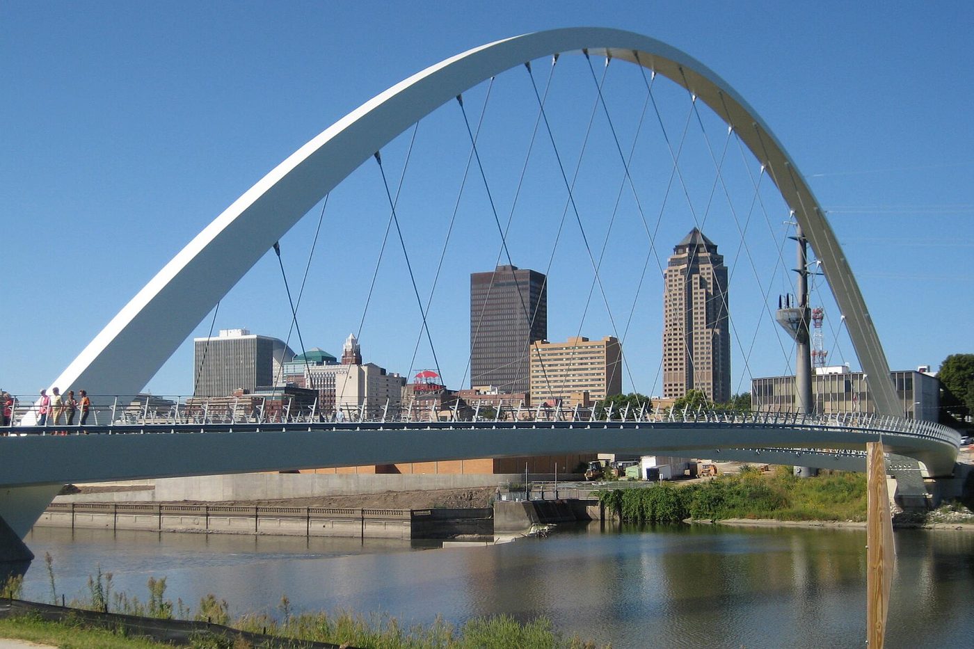The downtown Des Moines skyline seen from the south